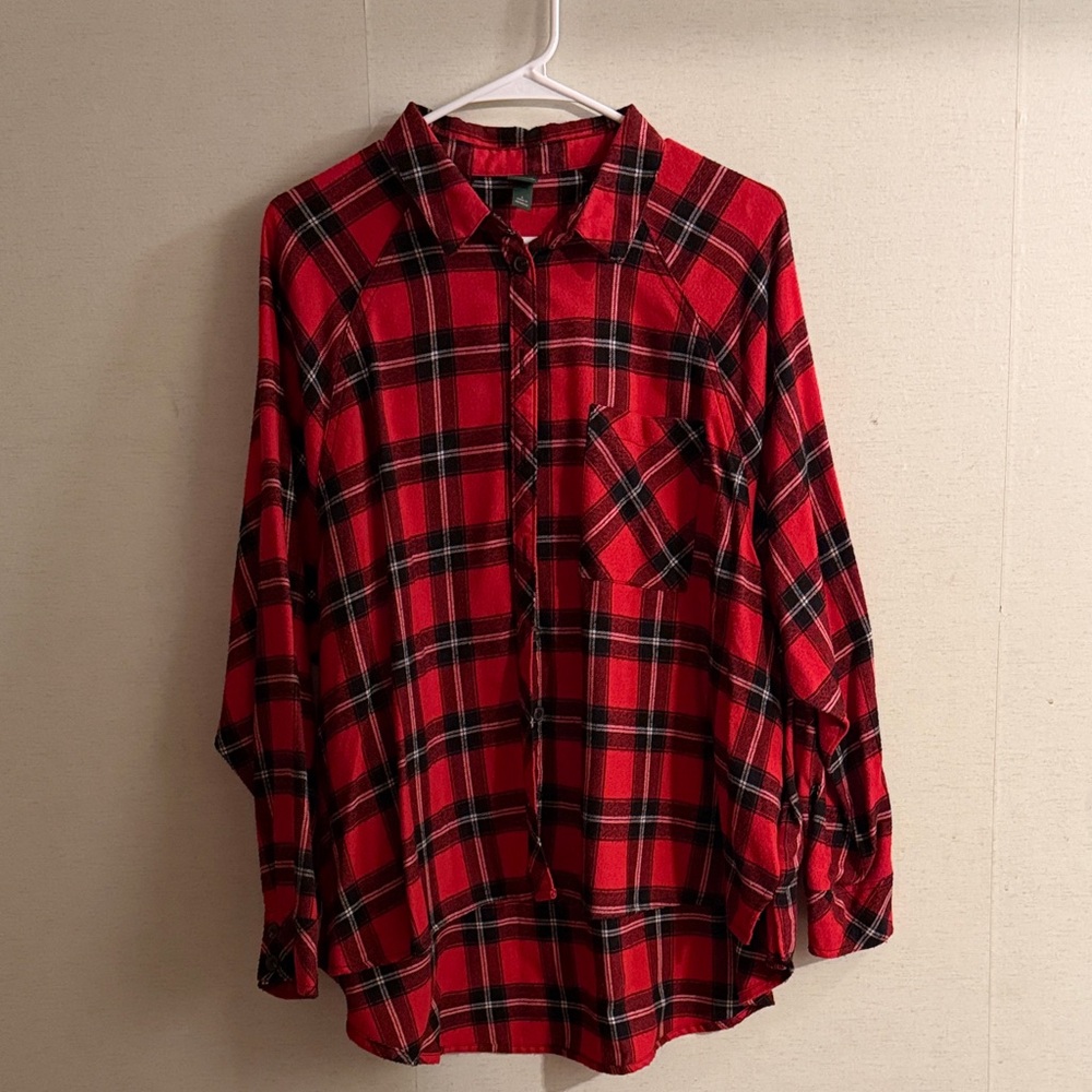 wild fable Red & Black Plaid Shirt